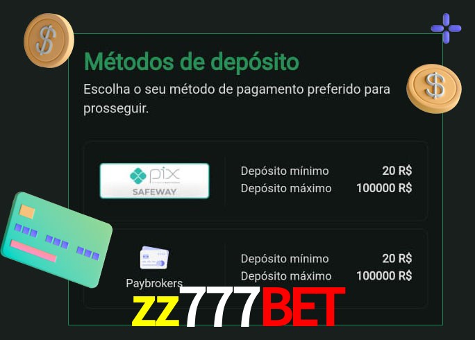 O cassino zz777bet oferece uma grande variedade de métodos de pagamento